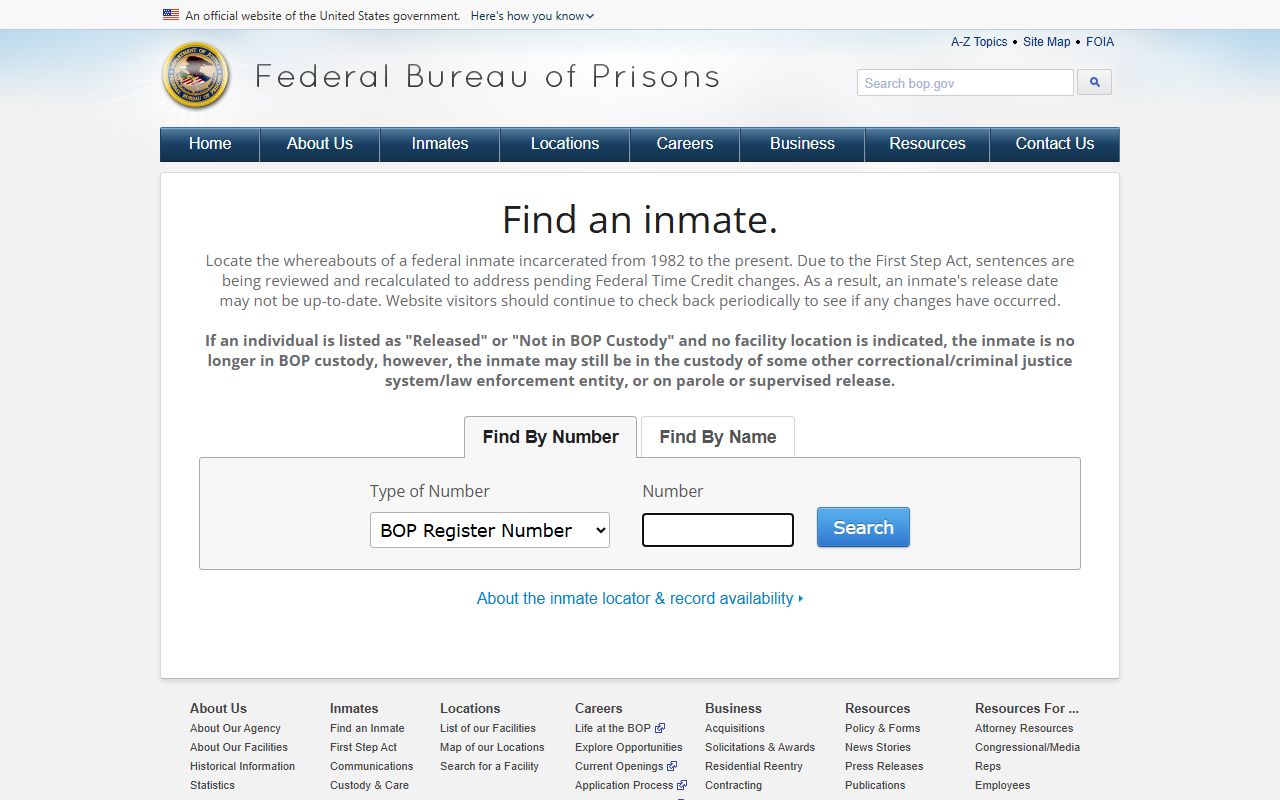 Federal BOP inmate locator for West Virginia federal prisoners