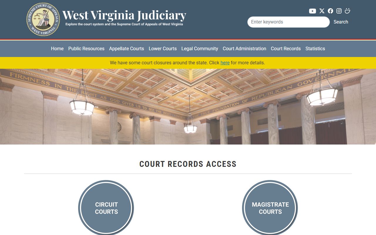 West Virginia court record access for inmate population case research